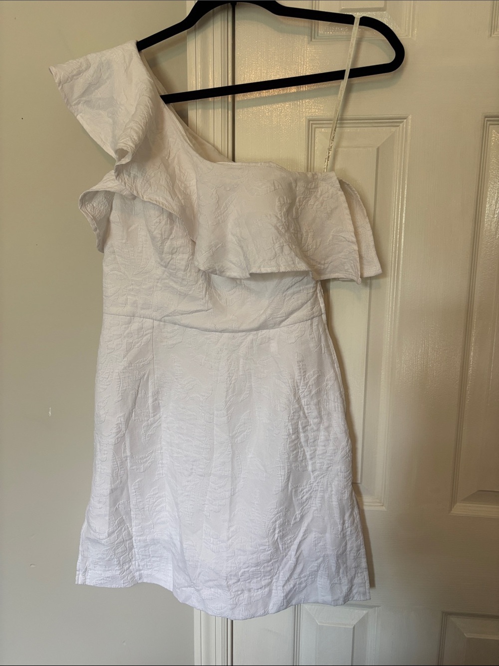 Lilly Pulitzer White One-Shoulder Ruffled Summer Dress / Romper